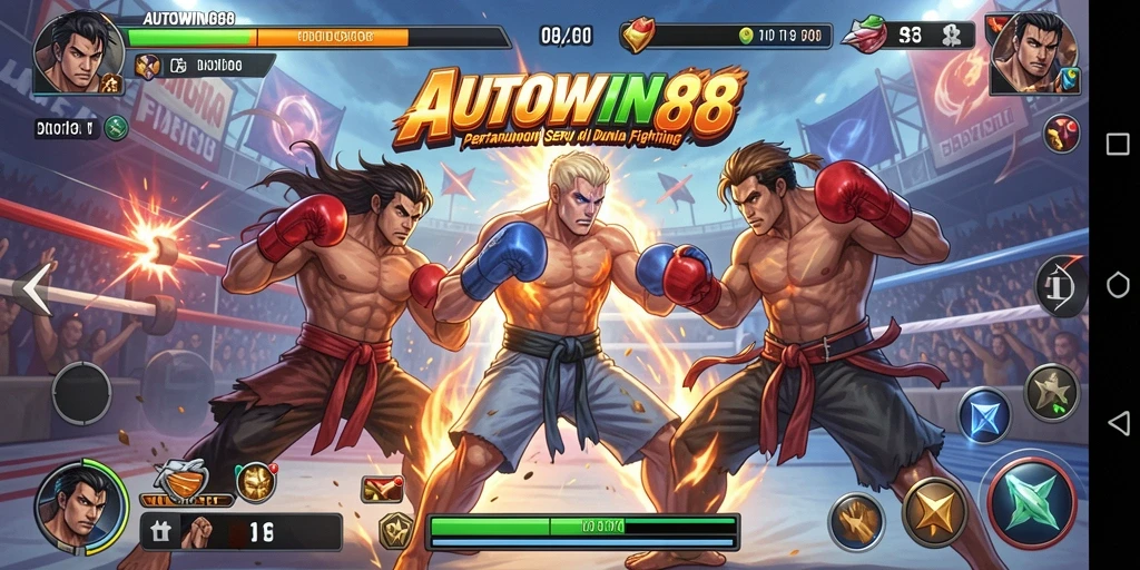 Gameplay seru dengan pertarungan karakter di AUTOWIN88.