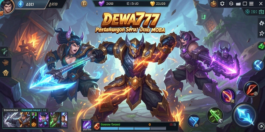Tampilan gameplay mengesankan saat bertarung di arena MOBA.