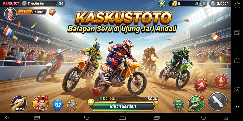 Tampilan gameplay KASKUSTOTO yang mendebarkan saat balapan.
