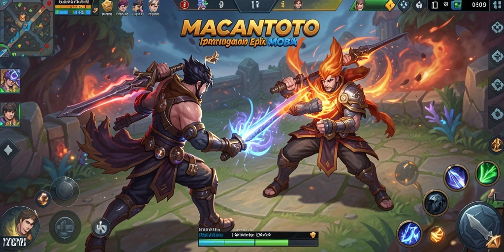 Tangkapan layar gameplay MOBA yang menegangkan dalam MACANTOTO.