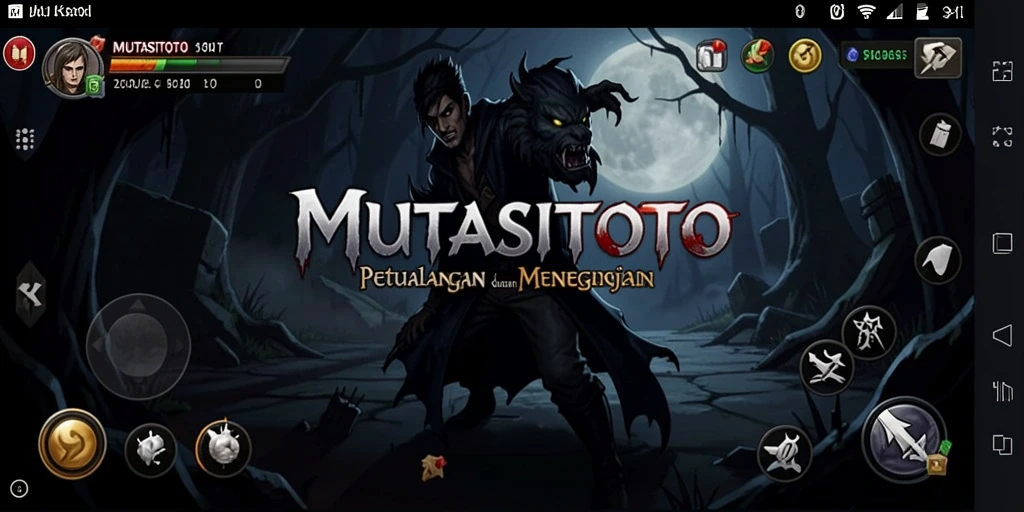 Screenshot yang menunjukkan gameplay menegangkan di dunia horror MUTASITOTO.