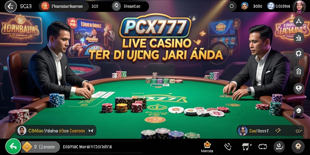 Tampilan gameplay Live Casino yang mendebarkan di PCX777.