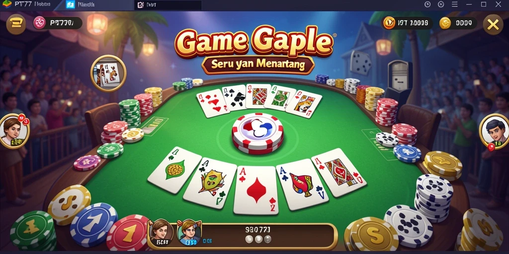 Screenshot permainan PT777 dengan tampilan grafis Gaple yang menarik.