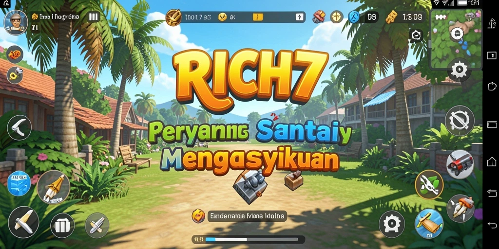 Tampilan menarik dari gameplay RICH7 yang menyenangkan.