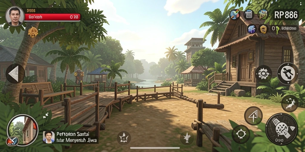 Screenshot utama RP886 menampilkan gameplay yang penuh warna dan seru.