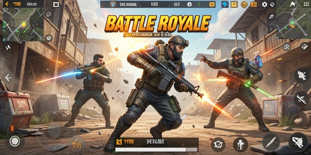 Gameplay YYRR yang menegangkan dan mendebarkan dalam Battle Royale.